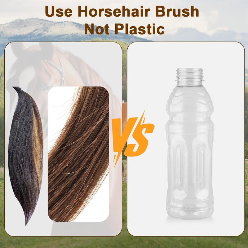 Lyssra Professional 100% Horsehair Shoe Brush Premium Horsehair Dauber Applicators for Leather Shoes, Boots, Coats & Purses, Curved Handle for Comfortable Grip, Perfect for Leather Shine & Polish (2) - Image 4